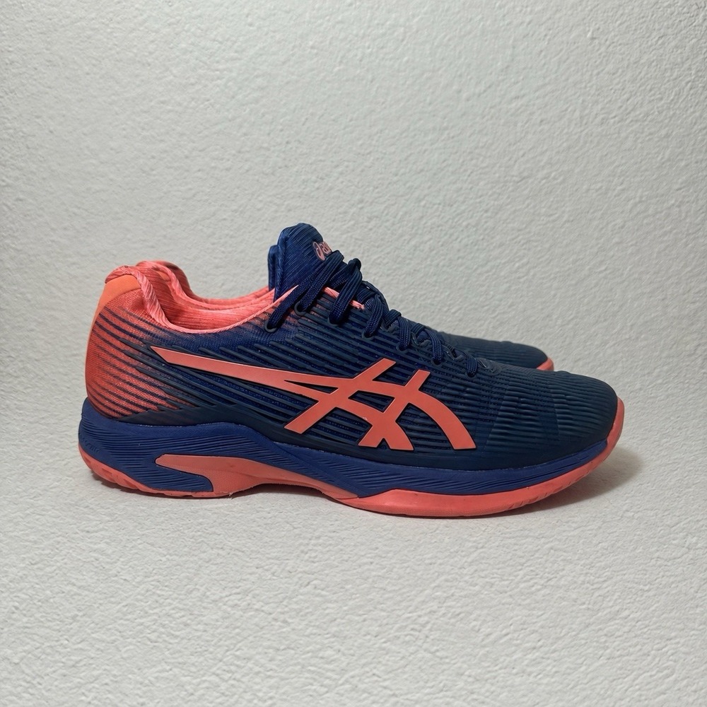 ASICS Solution Speed FF Navy Blue/Papaya 1042A002 Women's Sz 9.5 Running Shoes